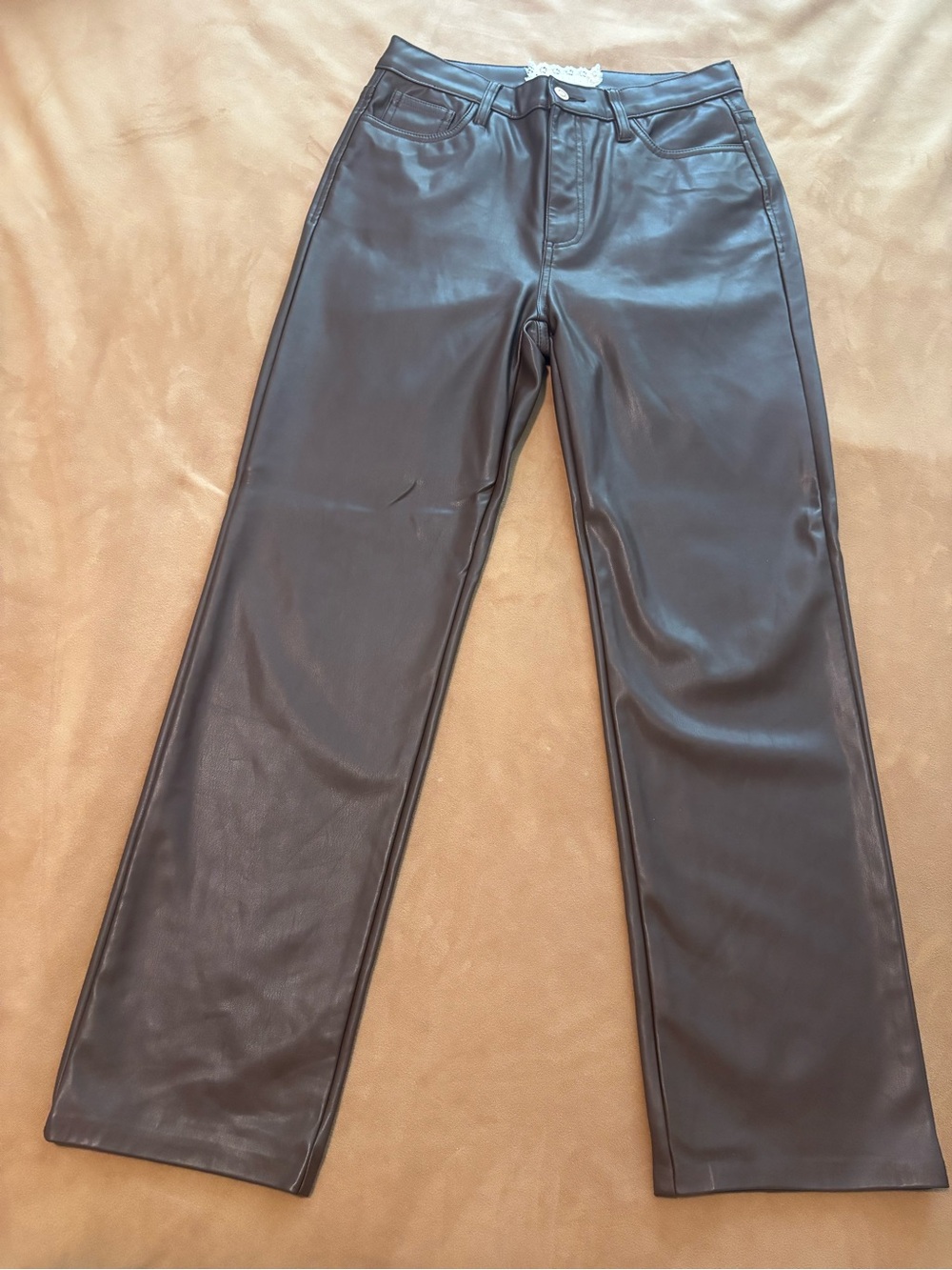 Altar'd State Black Wide Leg Faux Leather Pants
